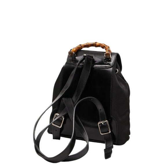 Gucci Bamboo Mini Backpack Black Nylon Leather main image 8